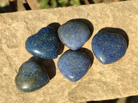 Polished Mini Lazulite Hearts x 35 From Madagascar