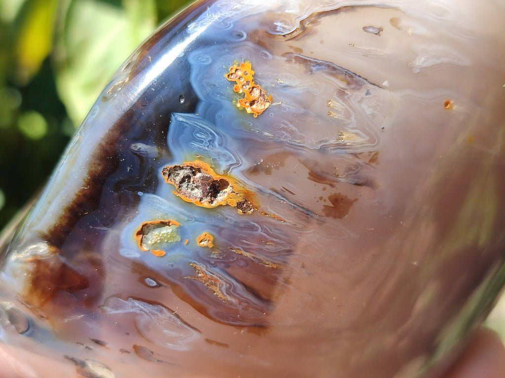 Polished Banded Agate Standing Free Form x 1 From Madagascar - Toprock Gemstones and Minerals 
