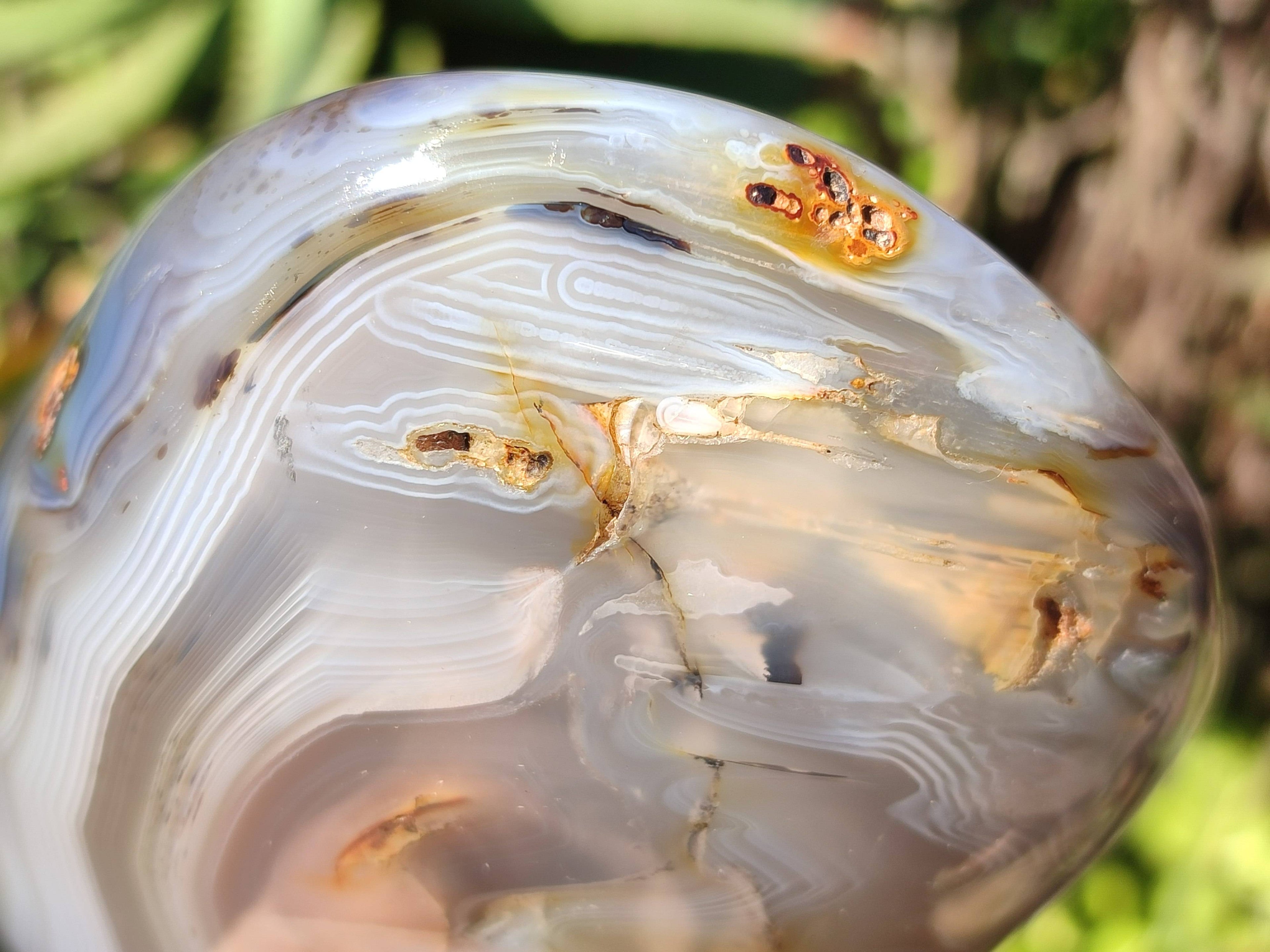 Polished Banded Agate Standing Free Form x 1 From Madagascar - Toprock Gemstones and Minerals 