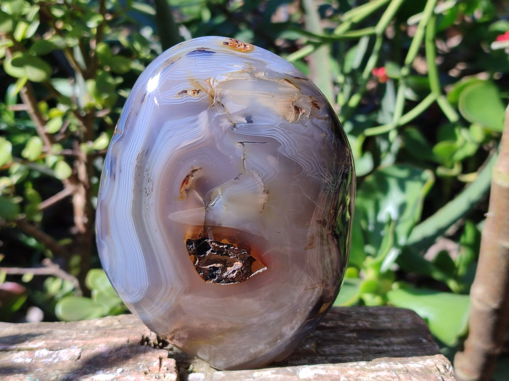 Polished Banded Agate Standing Free Form x 1 From Madagascar - Toprock Gemstones and Minerals 