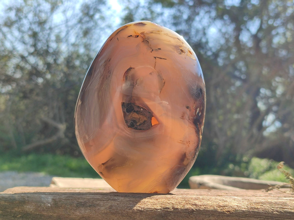 Polished Banded Agate Standing Free Form x 1 From Madagascar - Toprock Gemstones and Minerals 