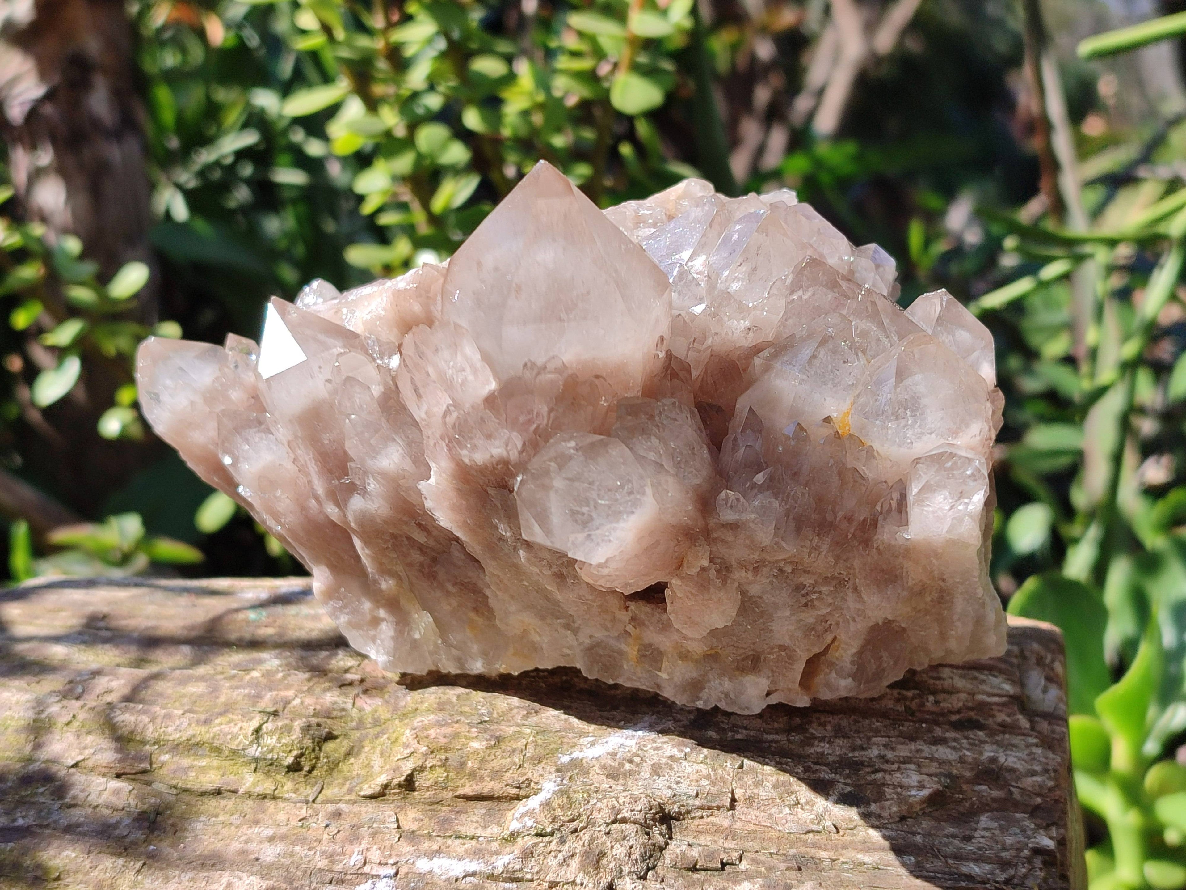 Natural Phantom Smokey Quartz Clusters x 2 From Luena, Congo - Toprock Gemstones and Minerals 