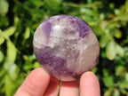 Polished Lepidolite with Pink Rubellite Palm Stones x 12 From Ambatondrazaka, Madagascar - Toprock Gemstones and Minerals 