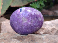 Polished Lepidolite with Pink Rubellite Palm Stones x 12 From Ambatondrazaka, Madagascar - Toprock Gemstones and Minerals 