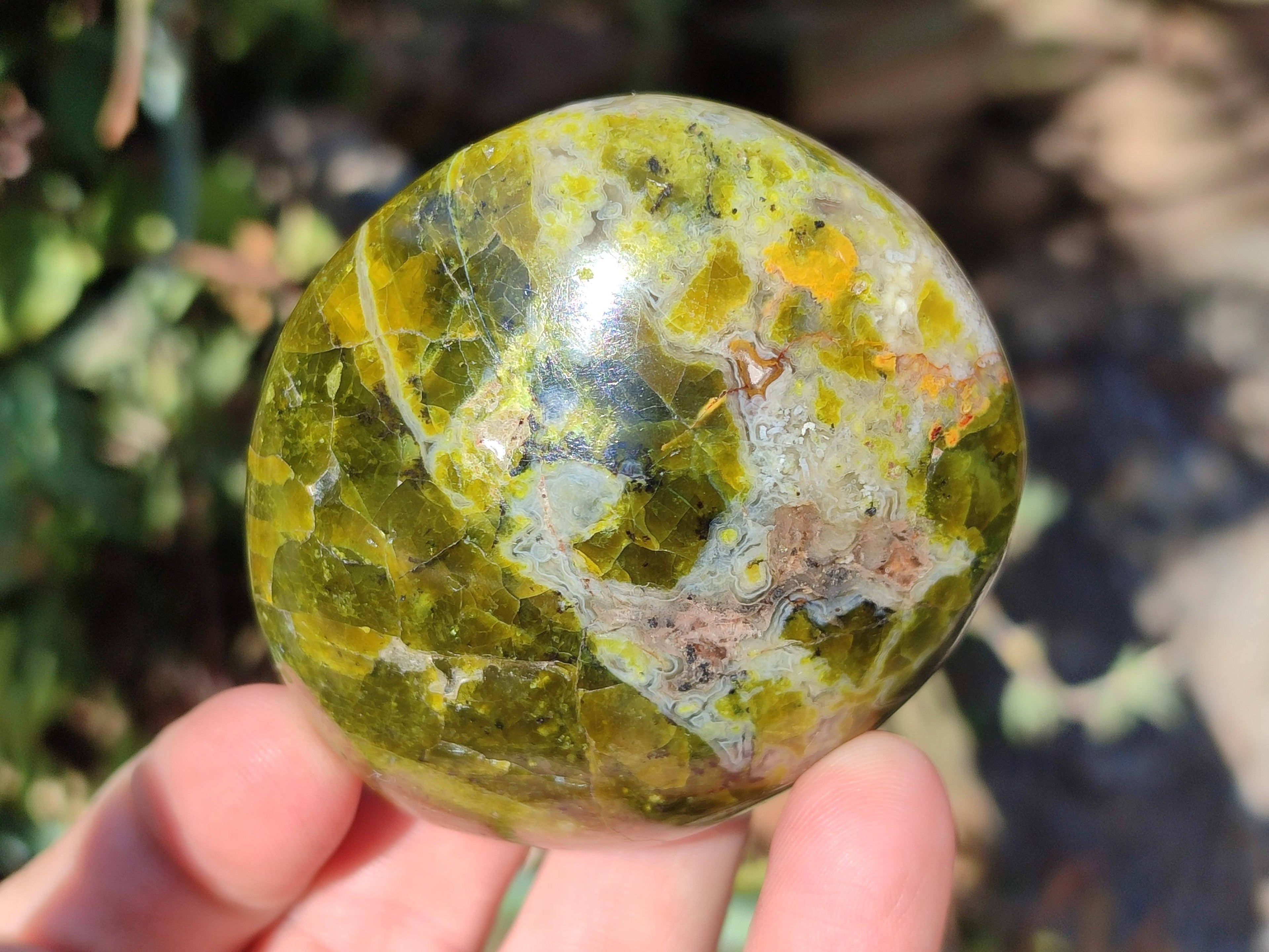 Polished Green Opal Palm Stones x 6 From Madagascar - Toprock Gemstones and Minerals 