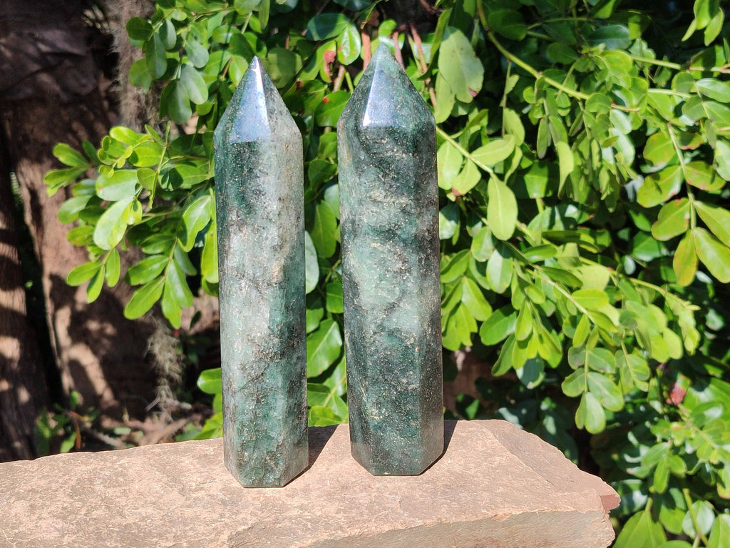 Polished Green Fuchsite Points x 4 From Madagascar - Toprock Gemstones and Minerals 