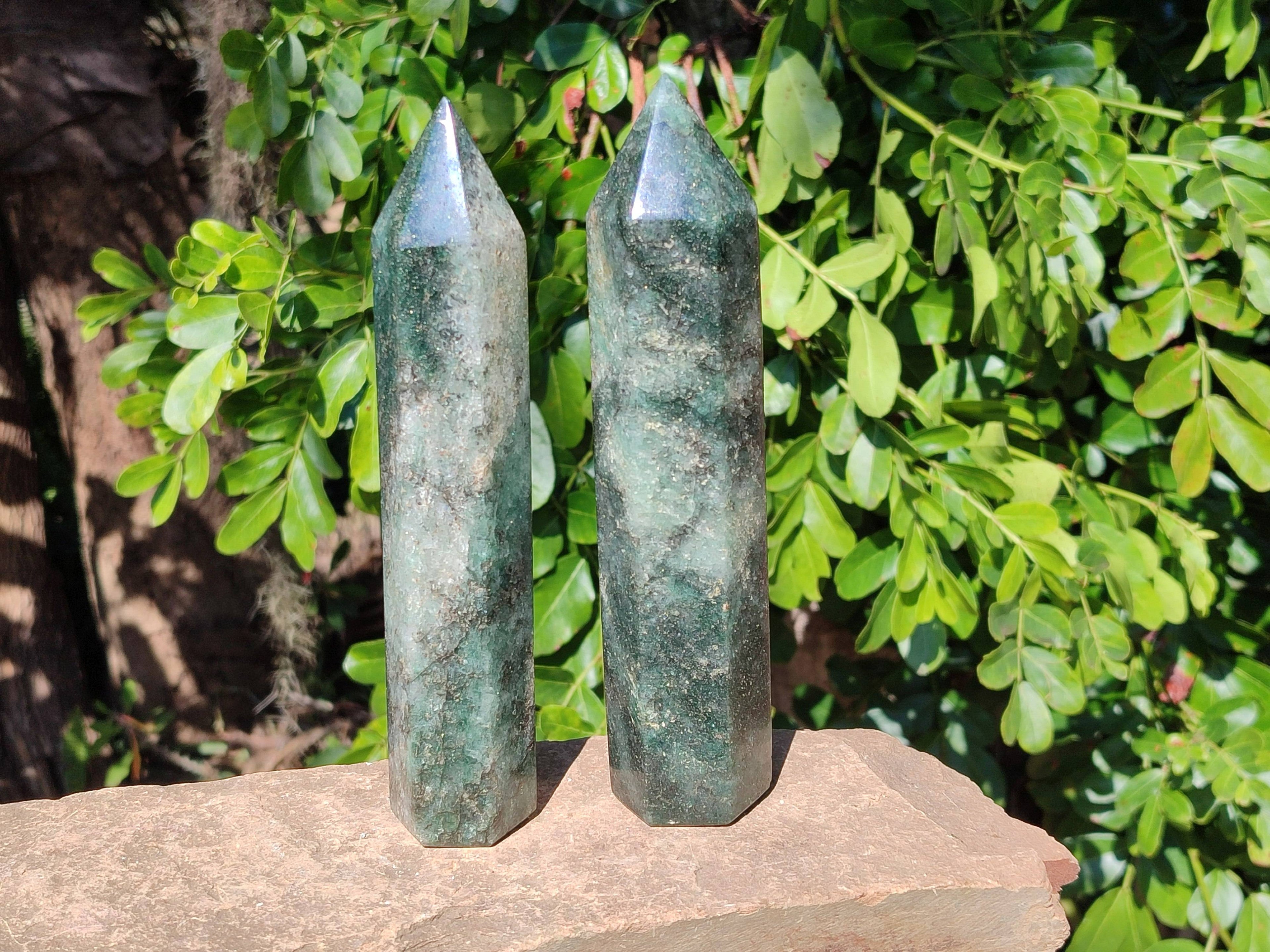 Polished Green Fuchsite Points x 4 From Madagascar - Toprock Gemstones and Minerals 