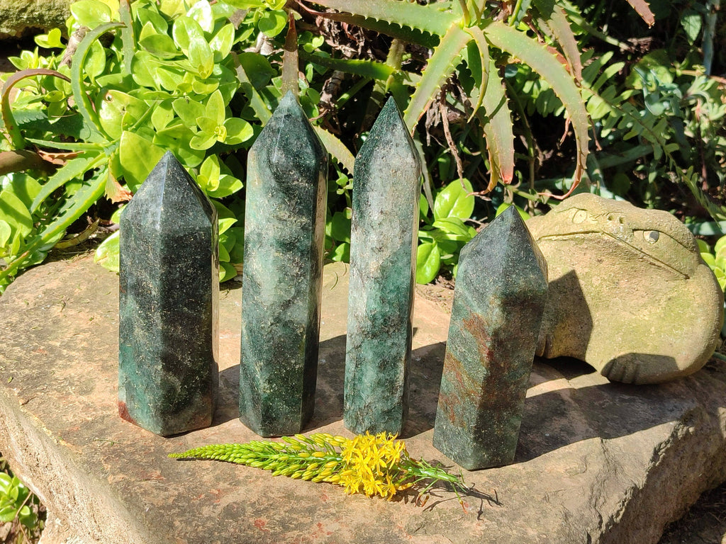 Polished Green Fuchsite Points x 4 From Madagascar - Toprock Gemstones and Minerals 