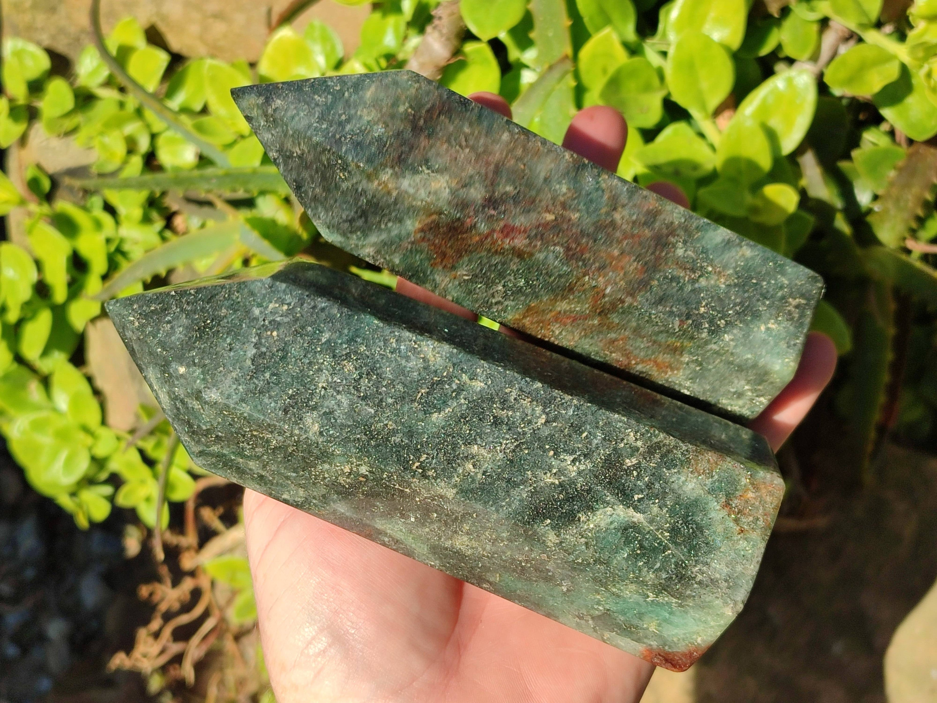 Polished Green Fuchsite Points x 4 From Madagascar - Toprock Gemstones and Minerals 