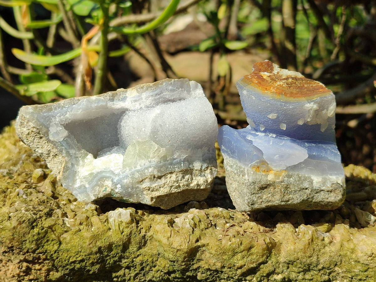 Natural Blue Lace Agate Geode Specimens x 24 From Malawi - Toprock Gemstones and Minerals 