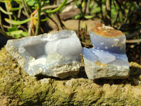 Natural Blue Lace Agate Geode Specimens x 24 From Malawi