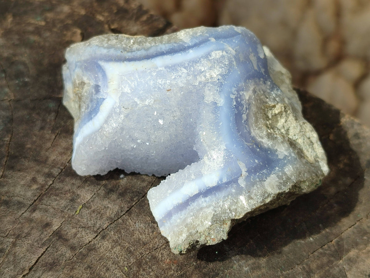 Natural Blue Lace Agate Geode Specimens x 24 From Malawi - Toprock Gemstones and Minerals 