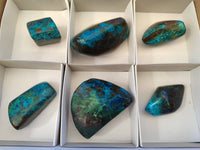 Polished Shattuckite Free Forms x 6 From Kaokoveld, Namibia