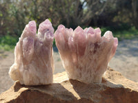 Natural Sugar Amethyst Quartz Clusters x 6 from Solwezi, Zambia
