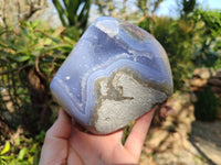Polished Blue Lace Agate Standing Free Form x 1 From Malawi