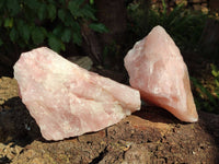 Natural Pink Rose Quartz Cobbed Specimens x 5 From North Cape, South Africa