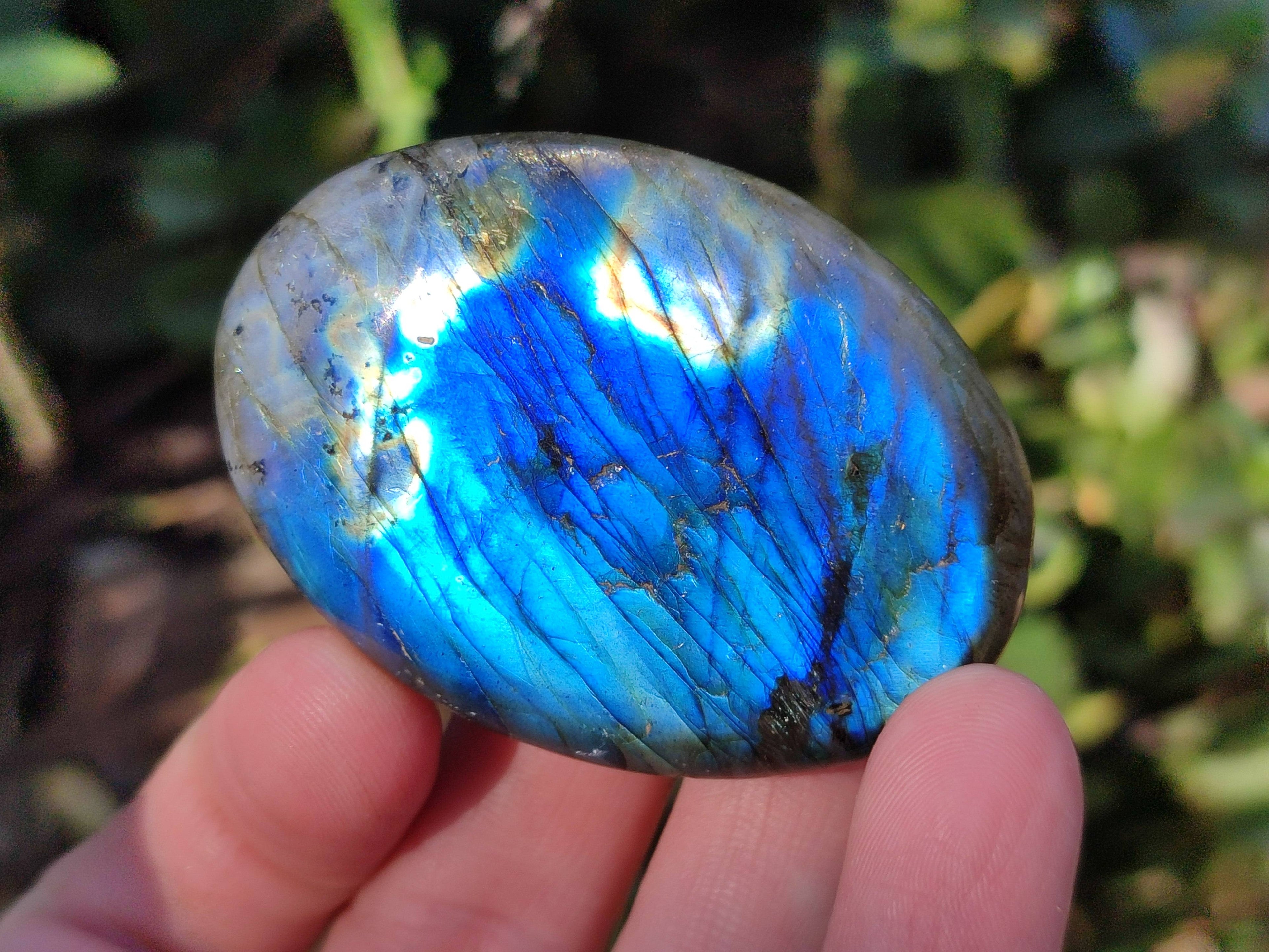 Polished Labradorite Palm Stones x 12 From Tulear, Madagascar - Toprock Gemstones and Minerals 