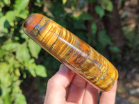 Polished Tigers Eye Standing Free Forms x 3 From South Africa