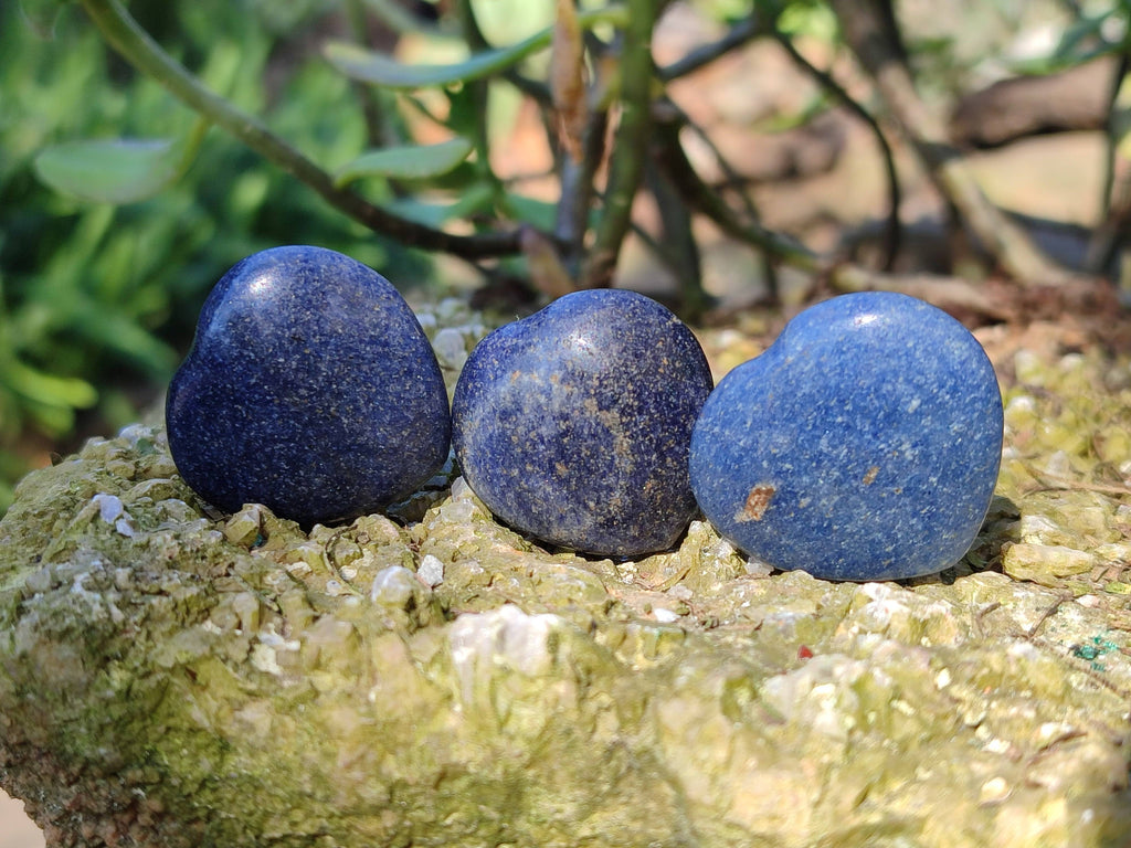 Polished Mini Lazulite Hearts x 35 From Madagascar - Toprock Gemstones and Minerals 