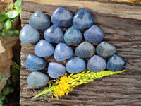 Polished Mini Lazulite Hearts x 35 From Madagascar