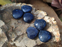 Polished Mini Lazulite Hearts x 35 From Madagascar