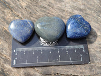 Polished Mini Lazulite Hearts x 35 From Madagascar