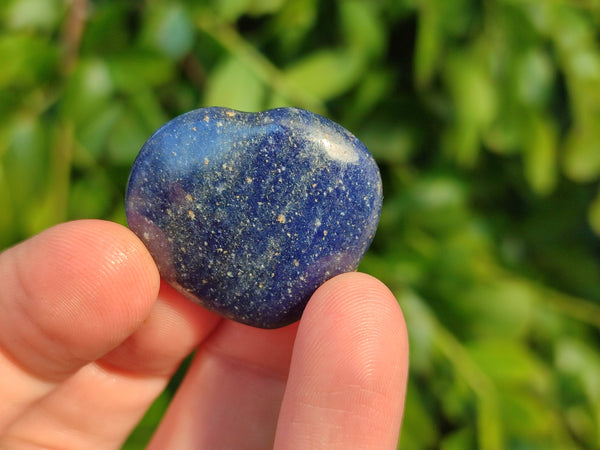 Polished Mini Lazulite Hearts x 35 From Madagascar