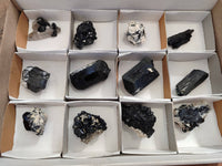 Natural Schorl Black Tourmaline Specimens x 12 From Namibia