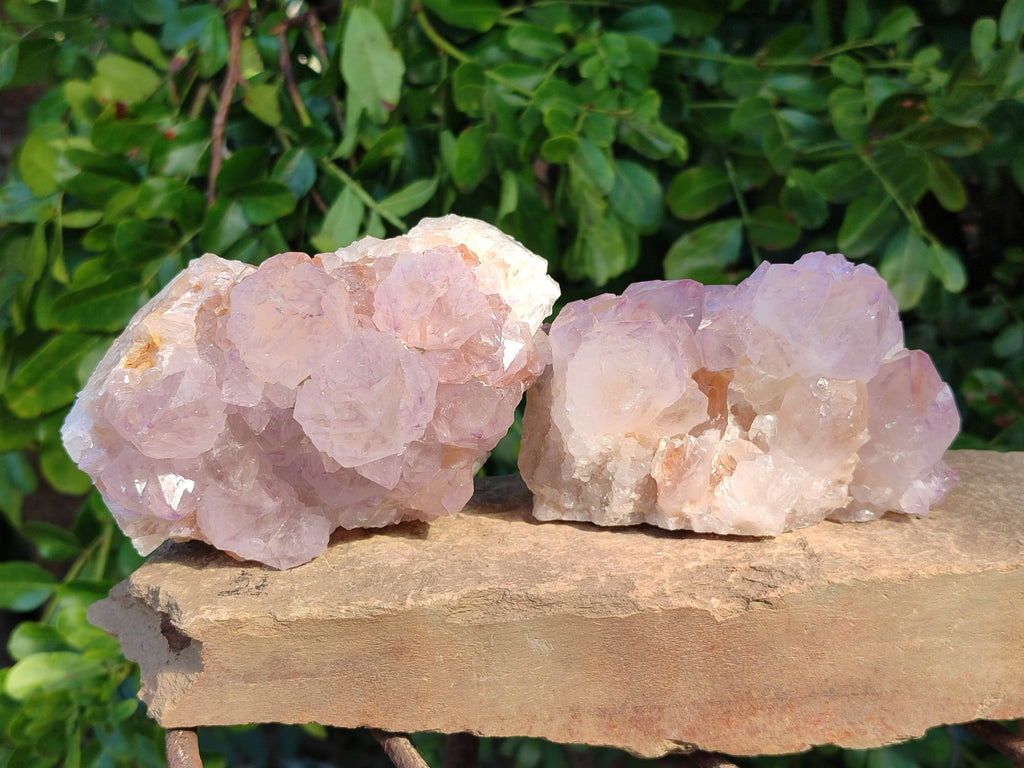 Natural Amethyst Spirit Quartz Clusters x 2 From South Africa - Toprock Gemstones and Minerals 