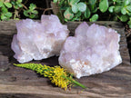 Natural Amethyst Spirit Quartz Clusters x 2 From South Africa - Toprock Gemstones and Minerals 