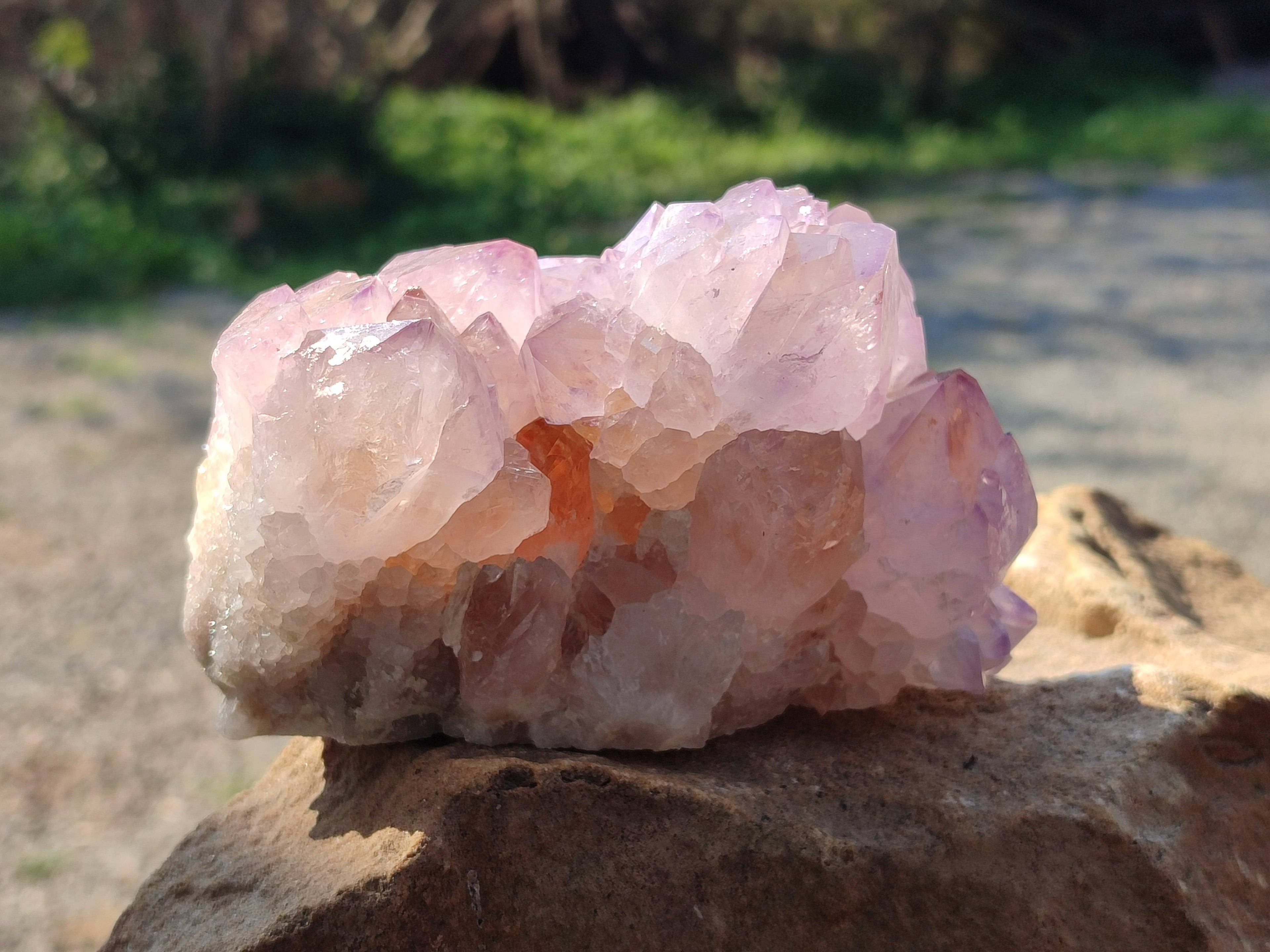 Natural Amethyst Spirit Quartz Clusters x 2 From South Africa - Toprock Gemstones and Minerals 