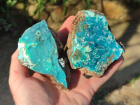 Natural Drusy Coated Chrysocolla Specimens x 3 From Lupoto Mine, Congo