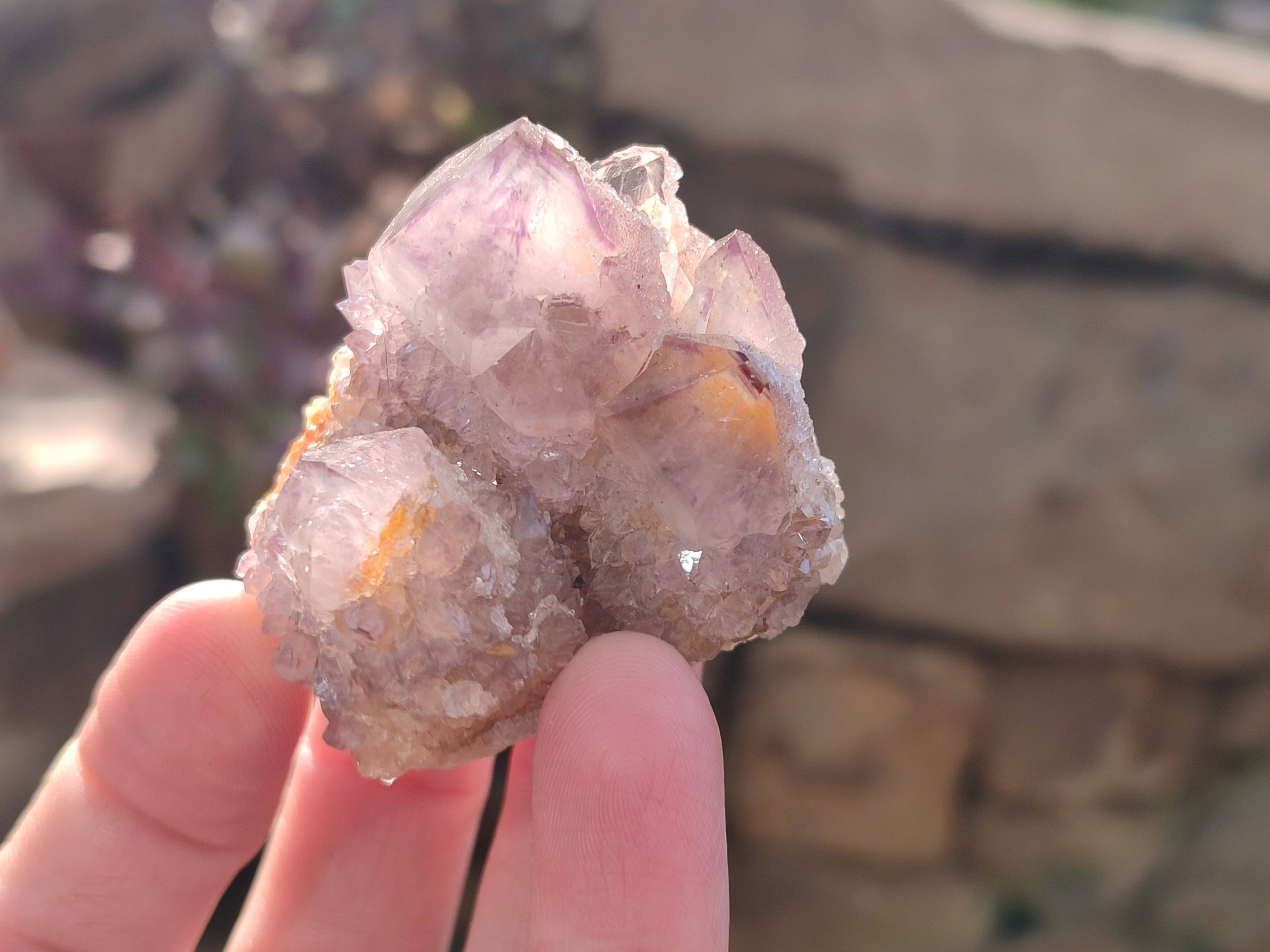 Natural Amethyst Spirit Quartz Clusters x 12 From South Africa - Toprock Gemstones and Minerals 