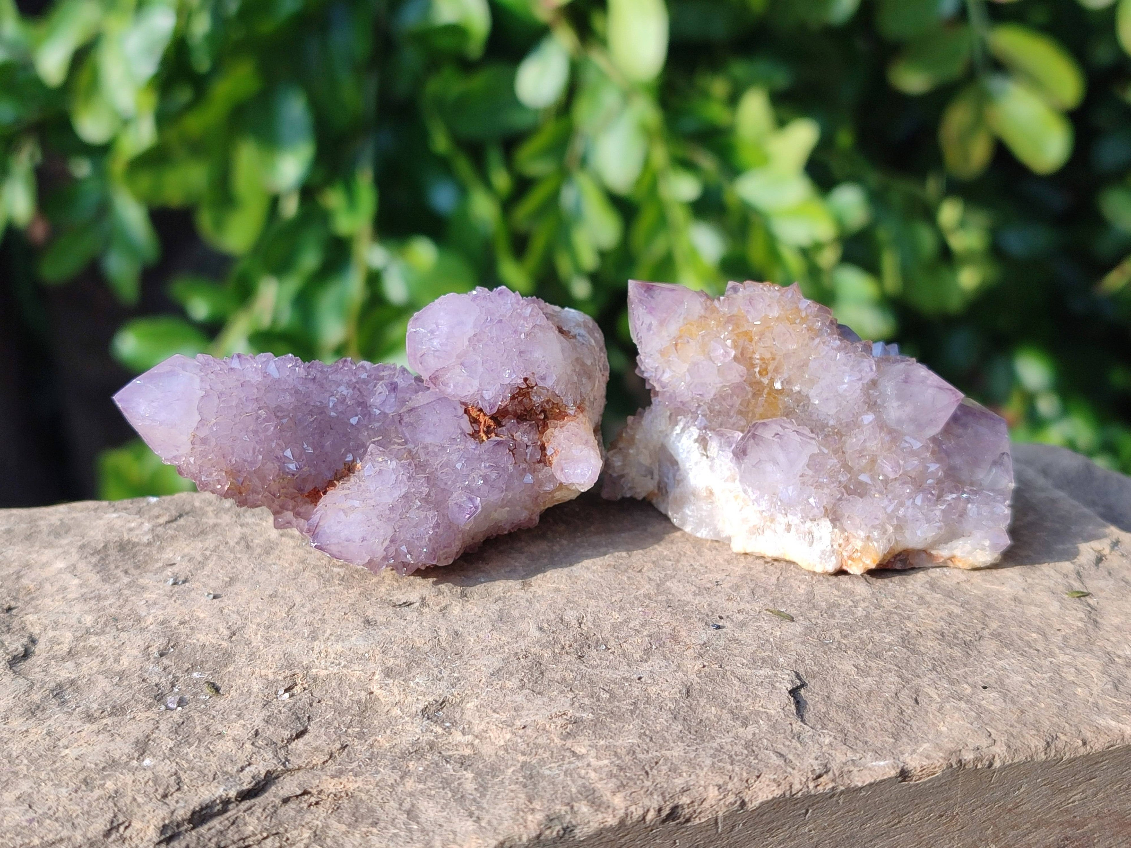 Natural Amethyst Spirit Quartz Clusters x 12 From South Africa - Toprock Gemstones and Minerals 