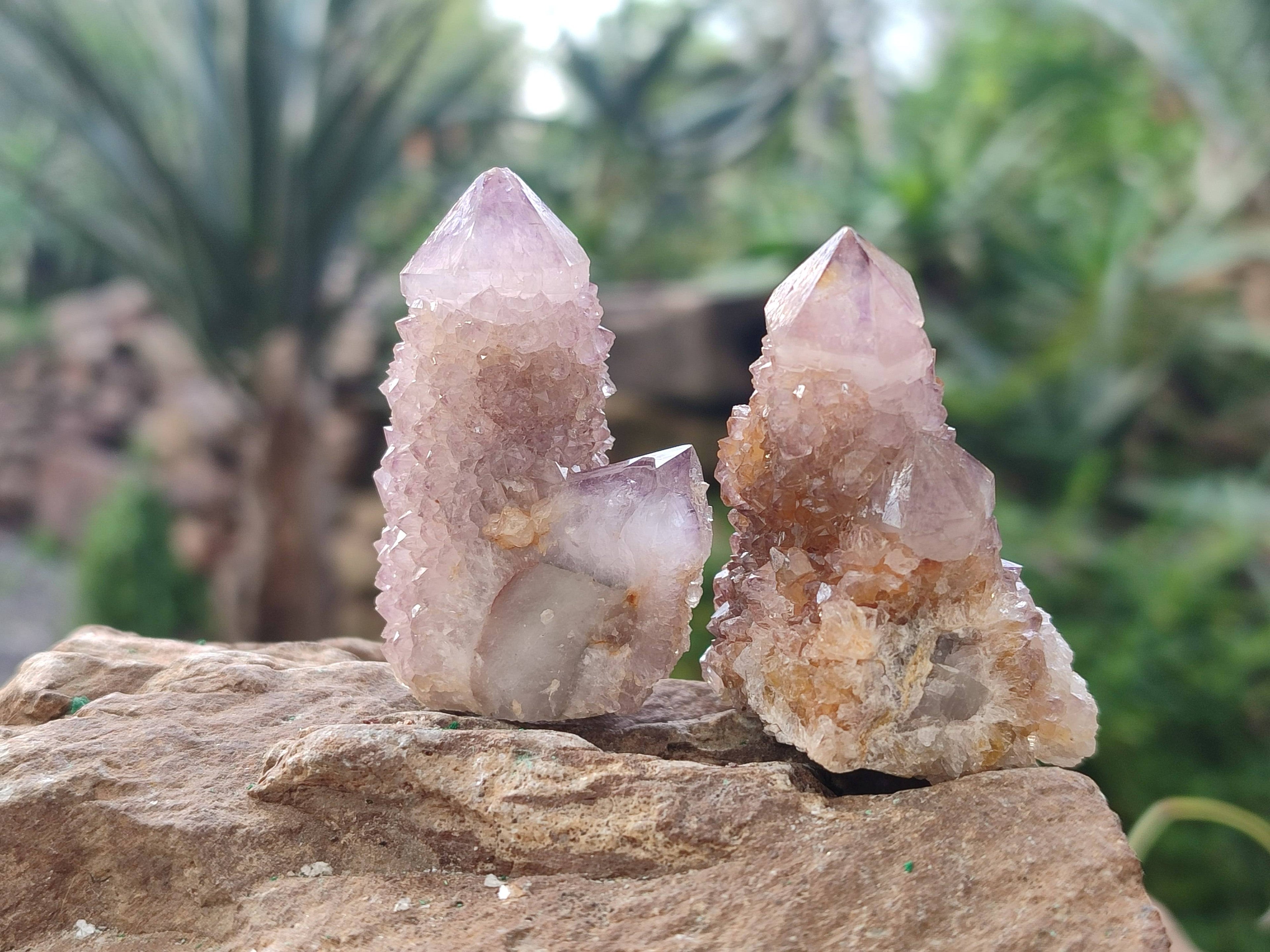 Natural Amethyst Spirit Quartz Clusters x 12 From South Africa - Toprock Gemstones and Minerals 