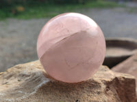Polished Rose Quartz Spheres x 4 From Madagascar