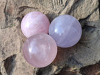Polished Rose Quartz Spheres x 4 From Madagascar - Toprock Gemstones and Minerals 