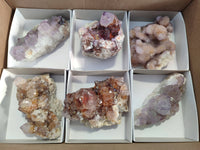 Natural Amethyst Spirit Quartz Clusters x 6 From South Africa