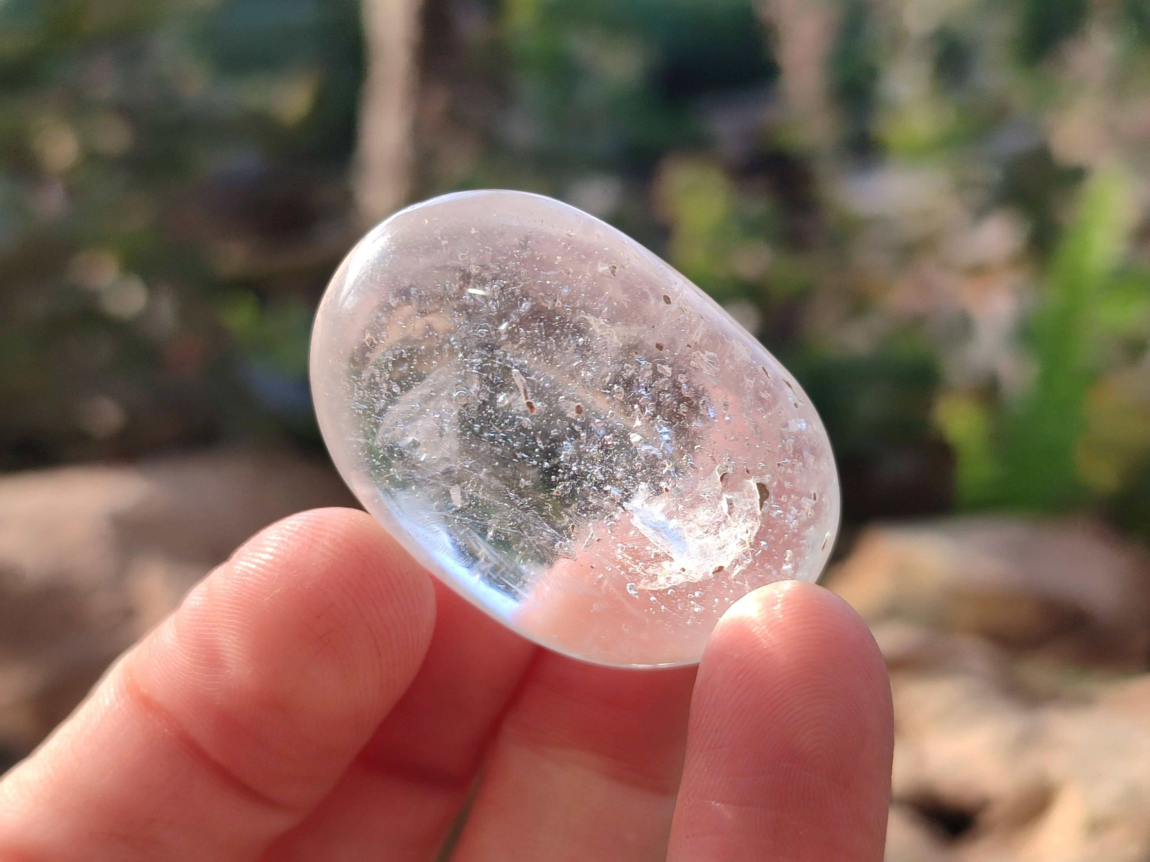Polished Girasol Pearl Quartz Palm Stones x 24 From Ambatondrazaka, Madagascar - Toprock Gemstones and Minerals 