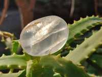 Polished Girasol Pearl Quartz Palm Stones x 24 From Ambatondrazaka, Madagascar