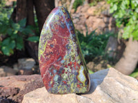 Polished Bastite Dragon Bloodstone Standing Free Forms x 3 From South Africa