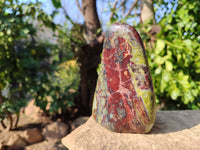 Polished Bastite Dragon Bloodstone Standing Free Forms x 3 From South Africa