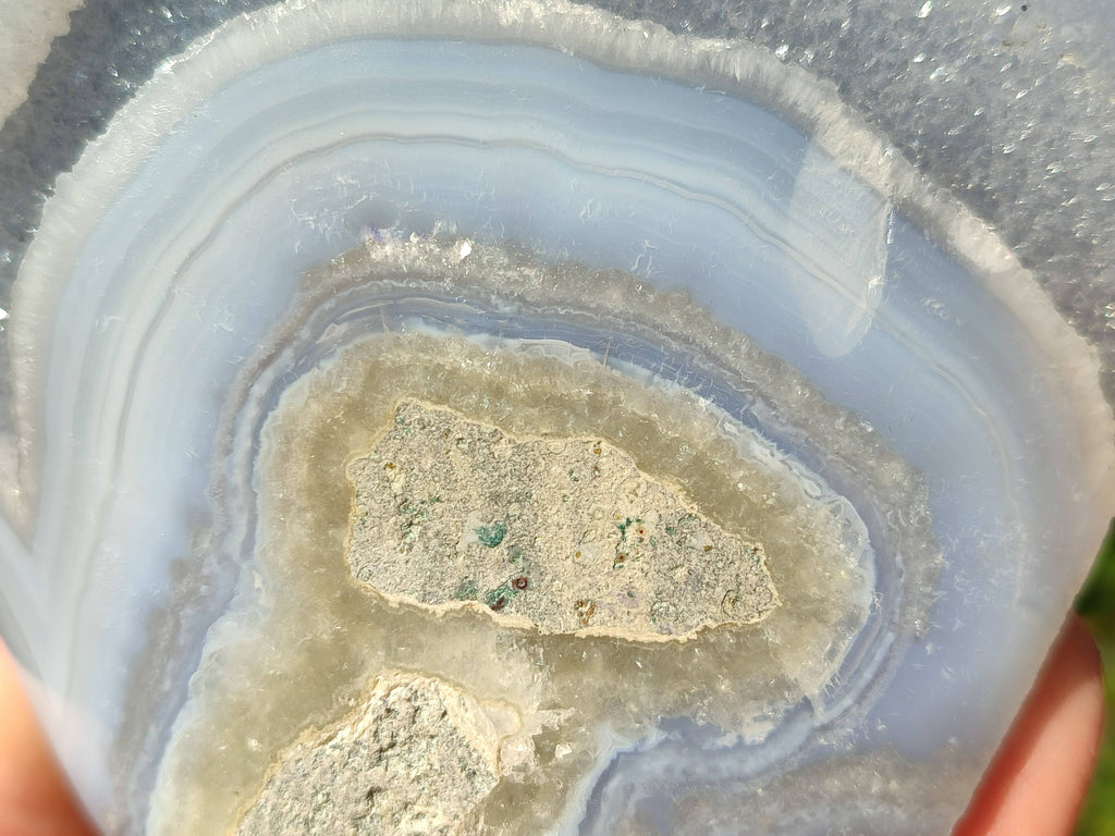 Polished Blue Lace Agate Standing Free Forms x 2 From Malawi - Toprock Gemstones and Minerals 
