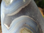 Polished Blue Lace Agate Standing Free Forms x 2 From Malawi - Toprock Gemstones and Minerals 