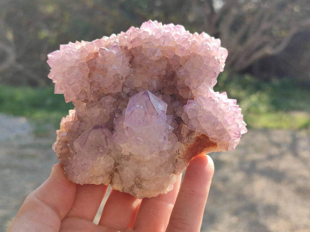 Natural Amethyst Spirit Quartz Clusters x 3 From South Africa - Toprock Gemstones and Minerals 