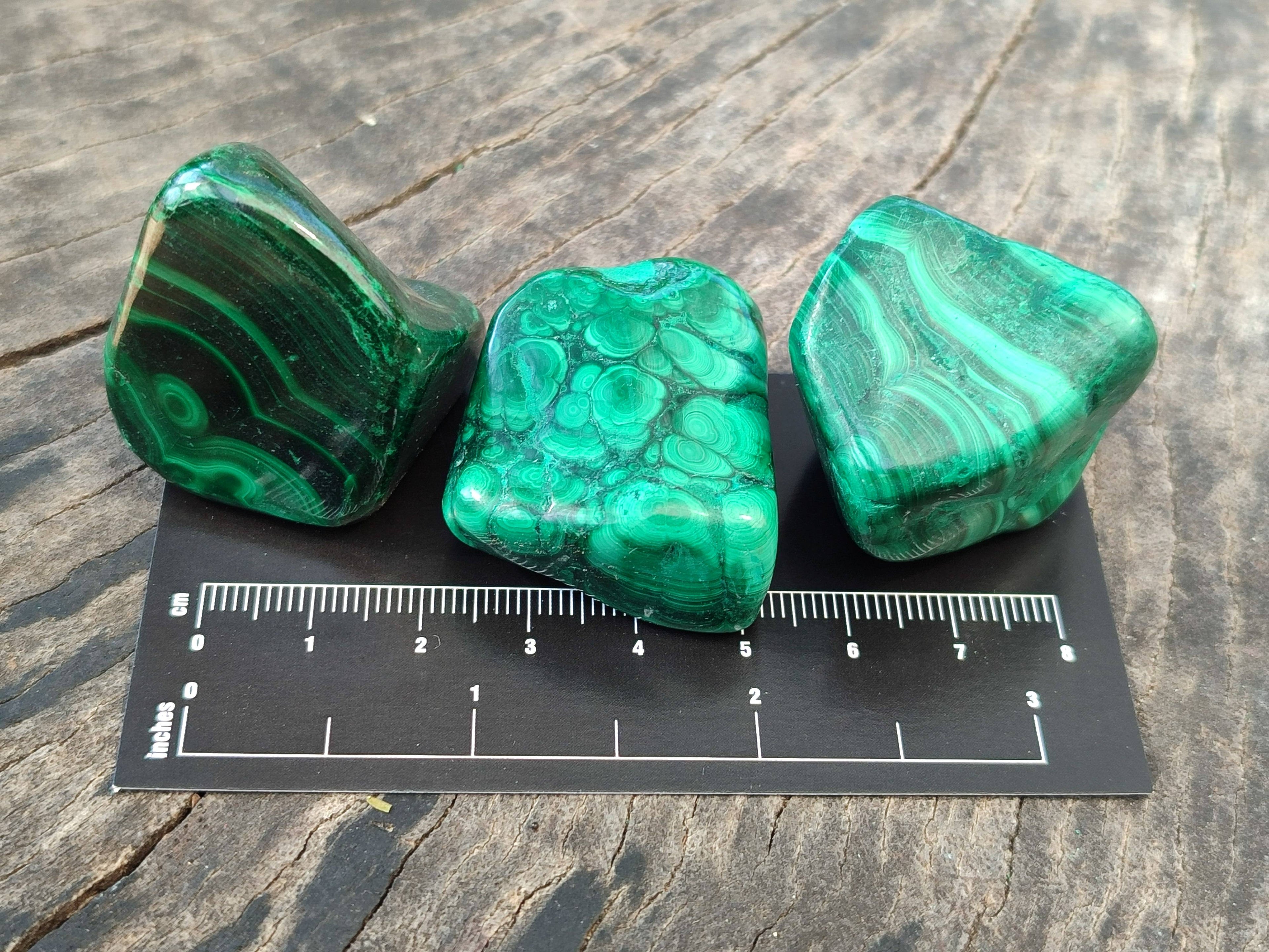 Polished Flower Banded Malachite Free Forms x 35 From Congo - Toprock Gemstones and Minerals 