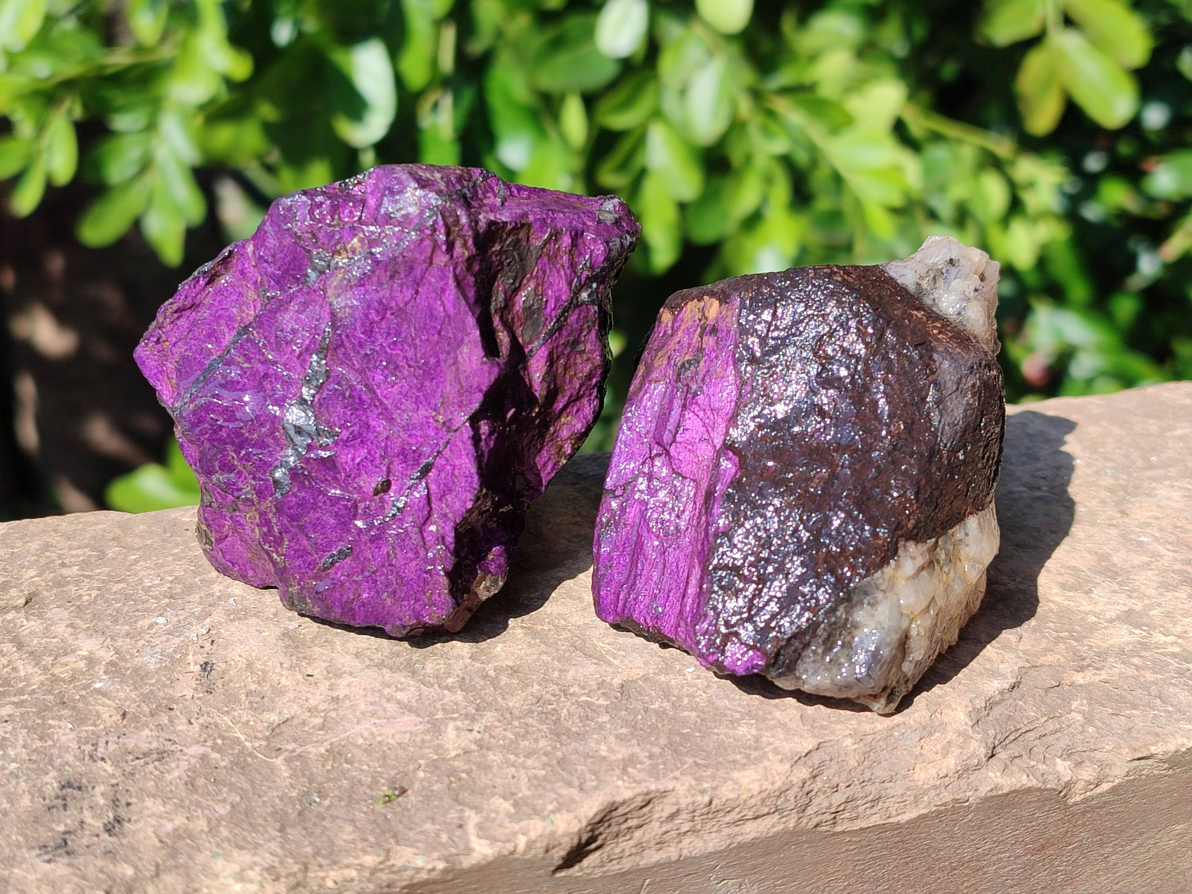 Natural Metallic Purpurite Specimens x 6 From Erongo, Namibia - Toprock Gemstones and Minerals 