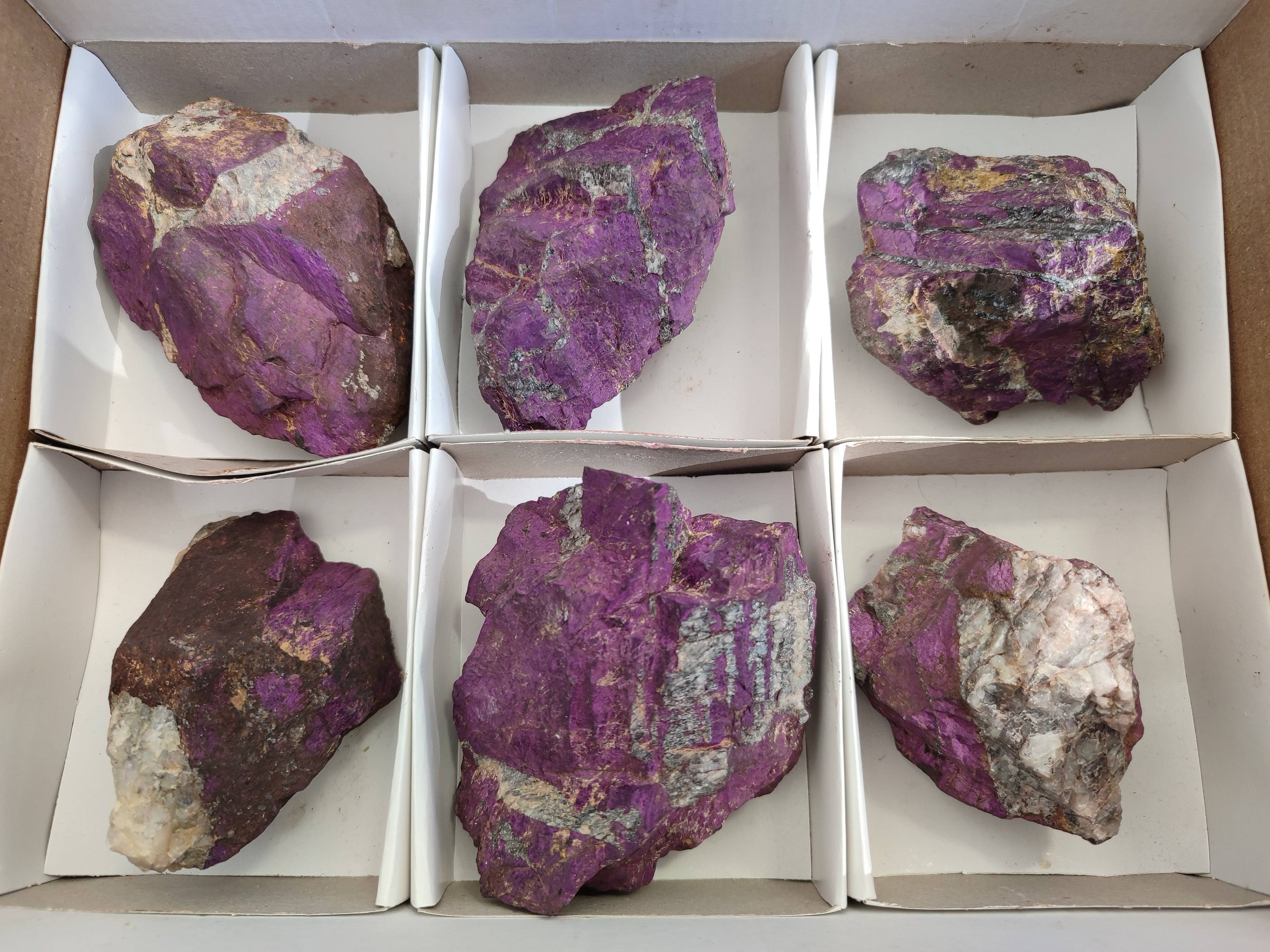Natural Metallic Purpurite Specimens x 6 From Erongo, Namibia - Toprock Gemstones and Minerals 
