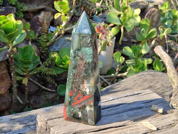 Polished Bloodstone Tower x 1 From Swaziland