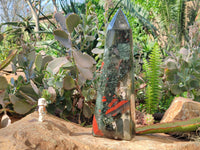 Polished Bloodstone Tower x 1 From Swaziland